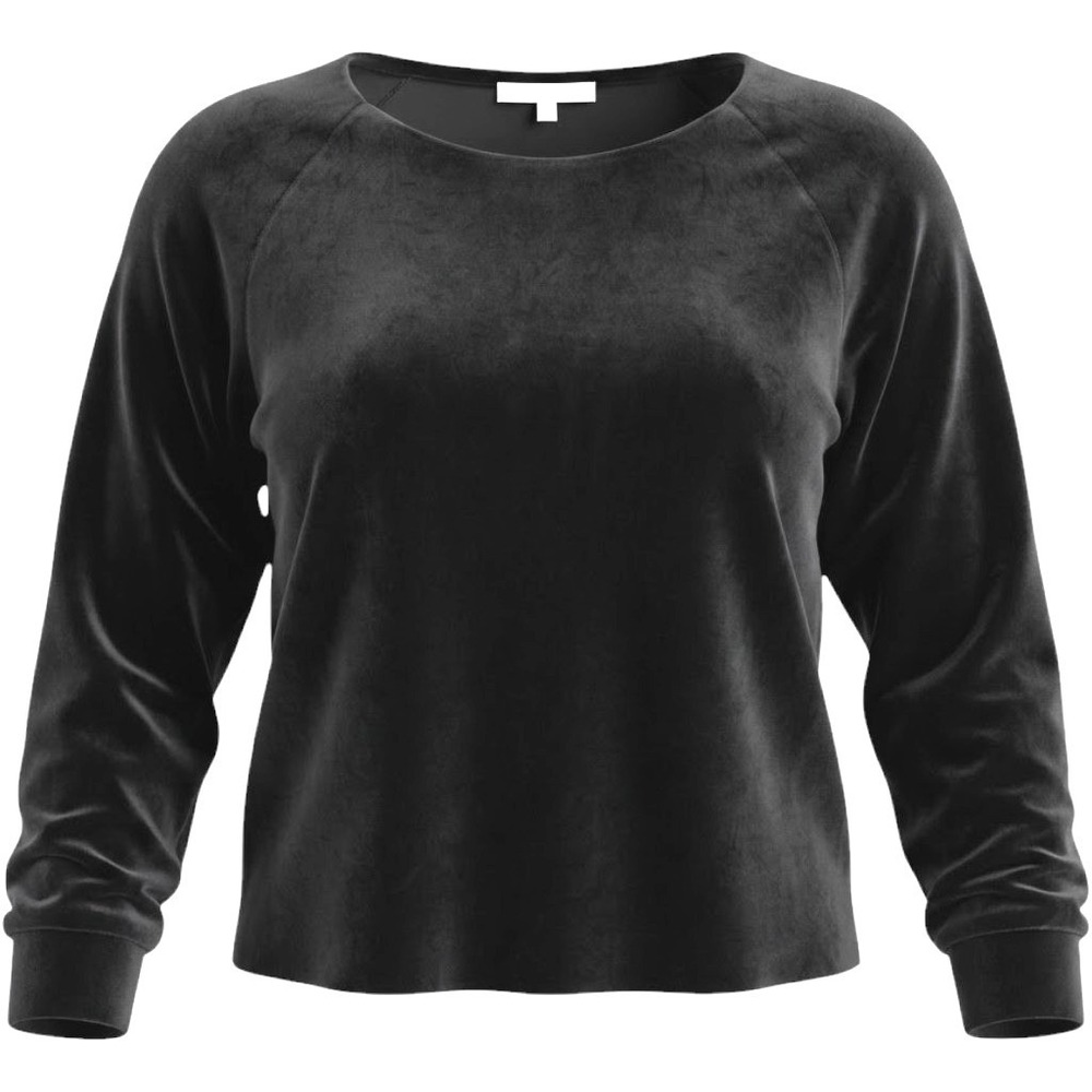 Loft Velour Velvet Top Women XXL Plus Dolman Raglan Pullover Plush Black Y2k 2X
